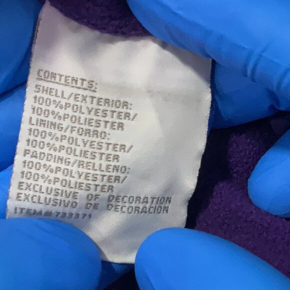 London Fog Girls Purple with Polka Dot Fleece-Lined, Rain Jacket Coat, Size 6X - Picture 4 of 4